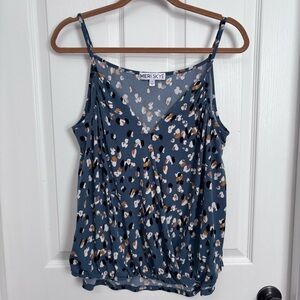 Slate Blue Abstract Print Cami | Meri Skye 1X
